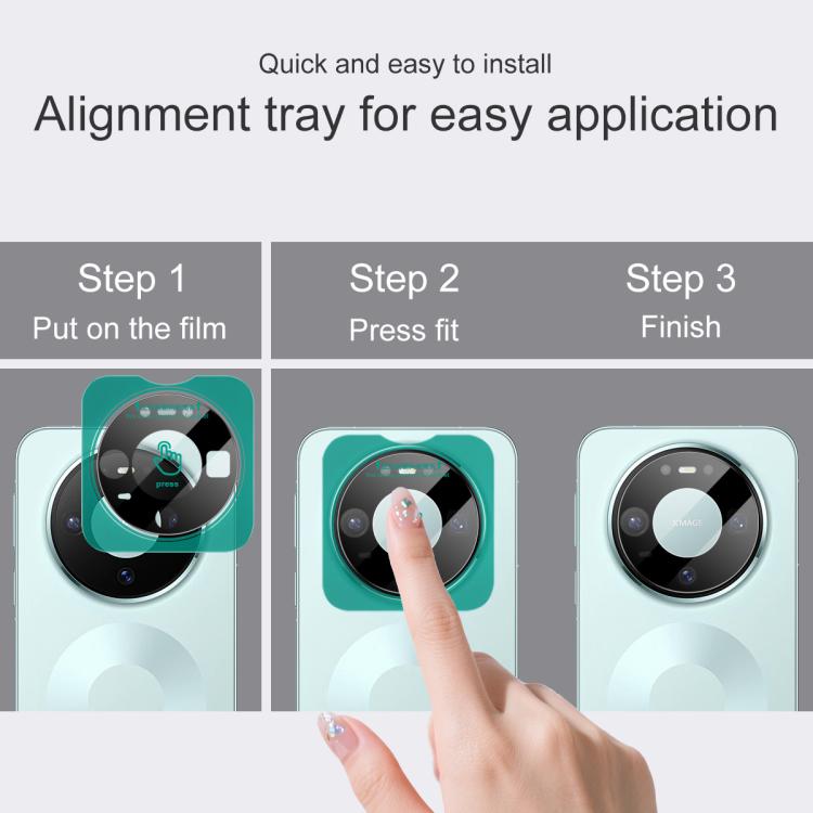 For Huawei Mate 80/Mate 80 Pro imak Black Version HD Glass Rear Camera Lens Film, Self-positioning Version