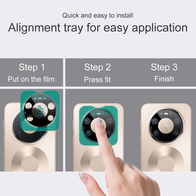 For Huawei Mate 80 Pro Max imak Black Version HD Glass Rear Camera Lens Film, Self-positioning Version