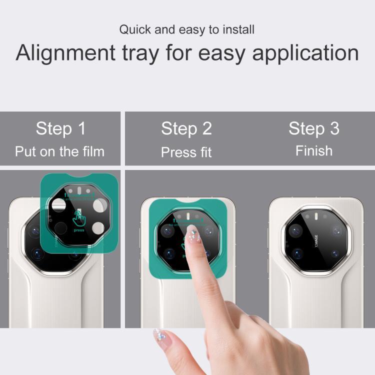 For Huawei Mate 80 RS Ultimate imak Black Version HD Glass Rear Camera Lens Film, Self-positioning Version