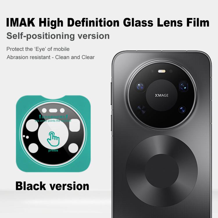 For Huawei Mate 80 Pro Max Wind imak Black Version HD Glass Rear Camera Lens Film, Self-positioning Version