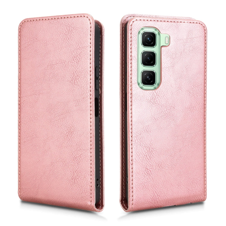 For Infinix Hot 50 4G Magnetic Vertical Flip Leather Phone Case