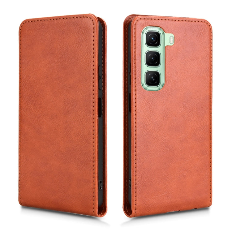 For Infinix Hot 50 4G Magnetic Vertical Flip Leather Phone Case
