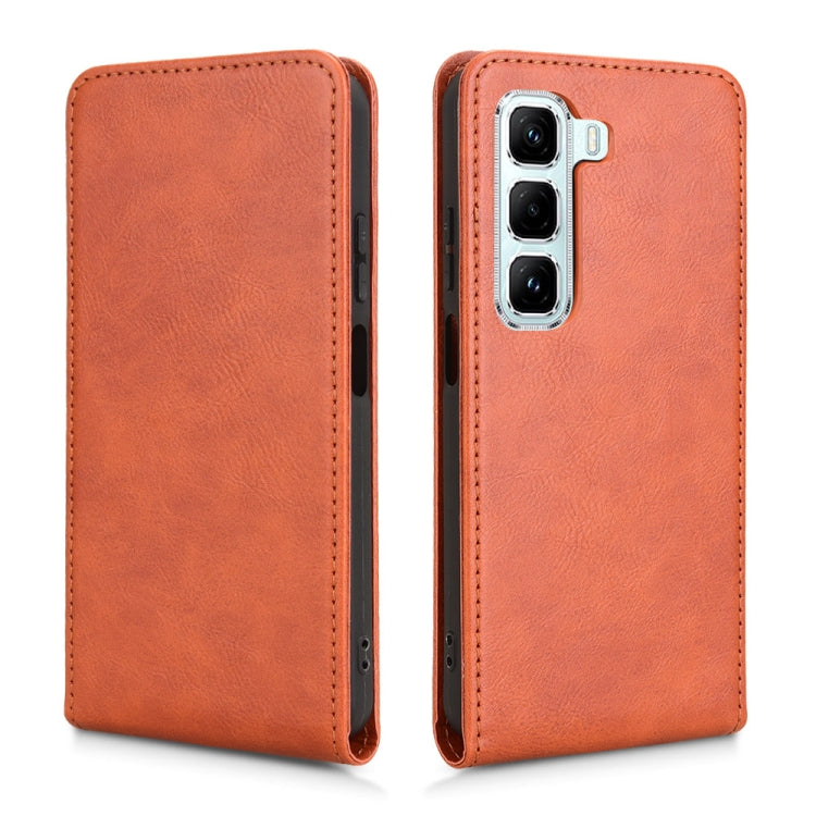 For Infinix Hot 50 5G Magnetic Vertical Flip Leather Phone Case