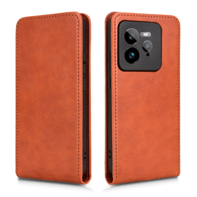 For Realme GT 7 Pro 5G Magnetic Vertical Flip Leather Phone Case