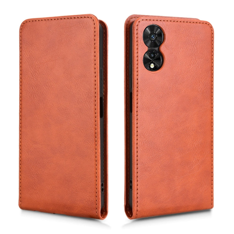For TCL 505 4G Magnetic Vertical Flip Leather Phone Case