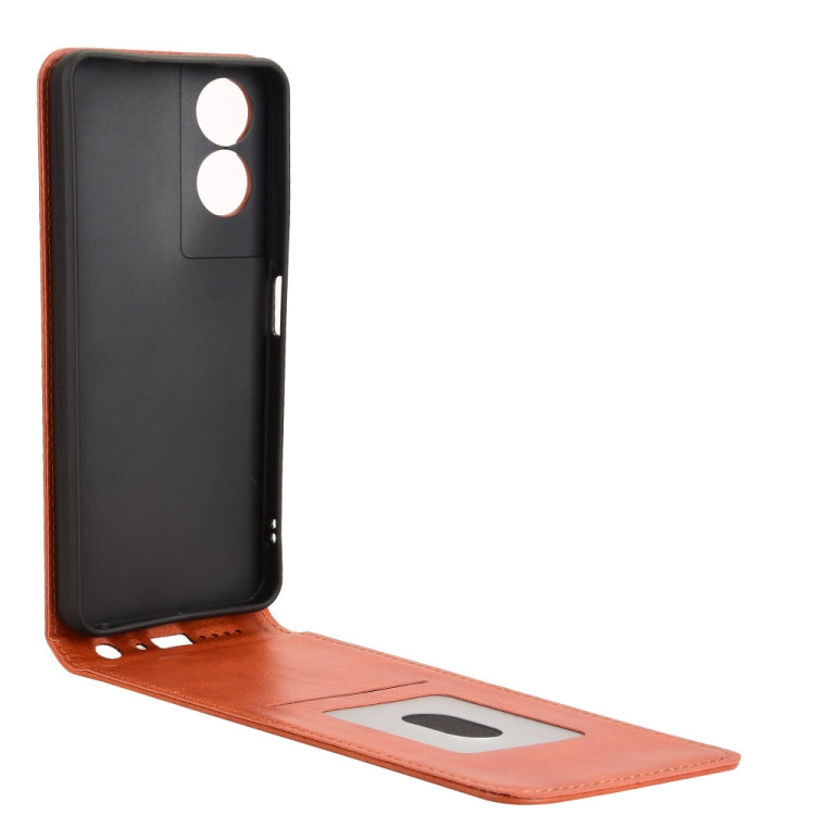 For TCL 505 4G Magnetic Vertical Flip Leather Phone Case