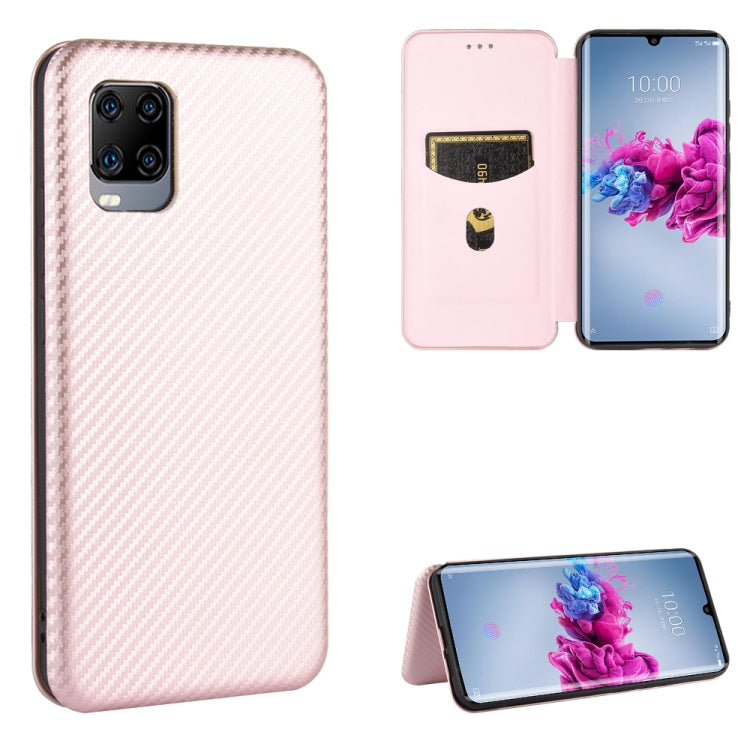 For ZTE Axon 11 5G Carbon Fiber Texture Horizontal Flip TPU + PC + PU Leather Case with Card Slot