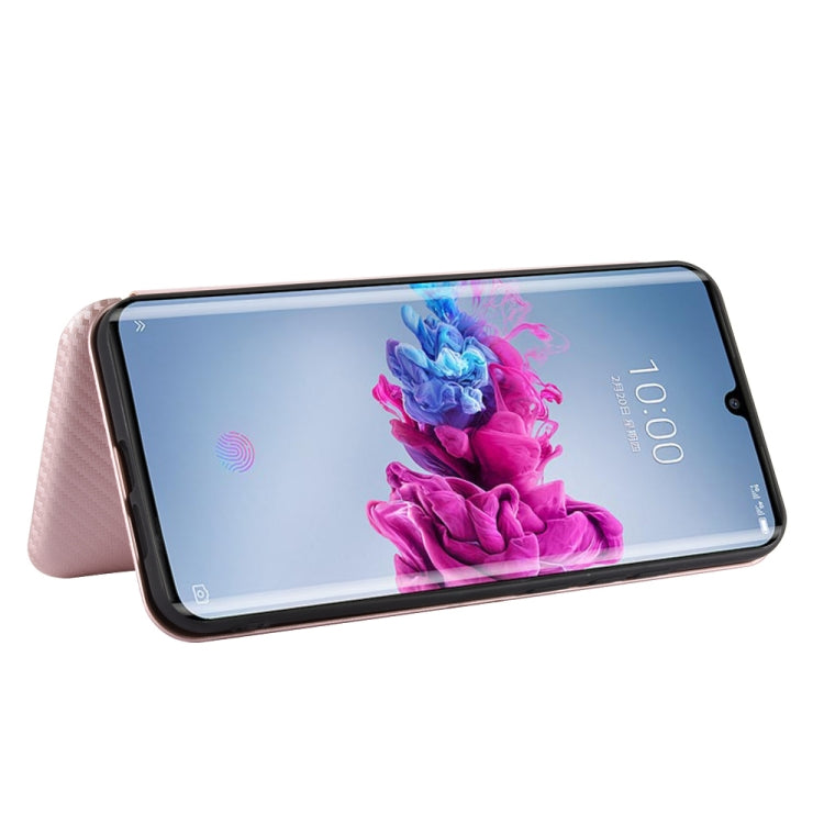 For ZTE Axon 11 5G Carbon Fiber Texture Horizontal Flip TPU + PC + PU Leather Case with Card Slot