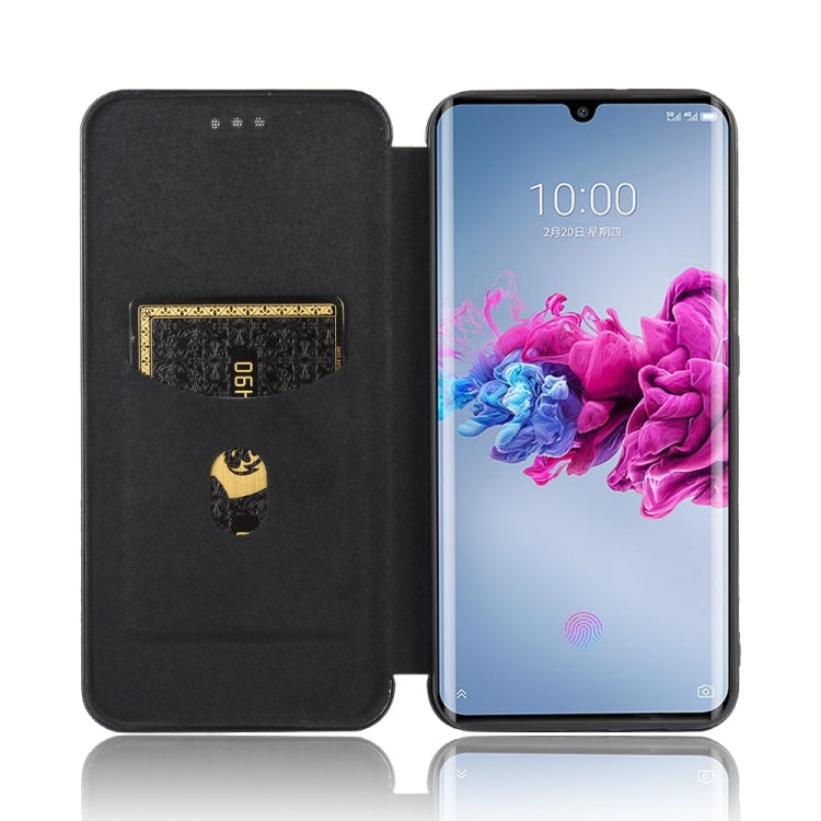 For ZTE Axon 11 5G Carbon Fiber Texture Horizontal Flip TPU + PC + PU Leather Case with Card Slot