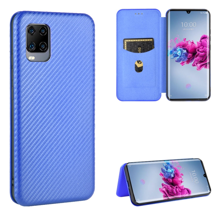 For ZTE Axon 11 5G Carbon Fiber Texture Horizontal Flip TPU + PC + PU Leather Case with Card Slot