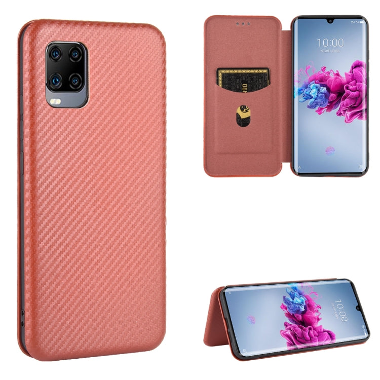 For ZTE Axon 11 5G Carbon Fiber Texture Horizontal Flip TPU + PC + PU Leather Case with Card Slot