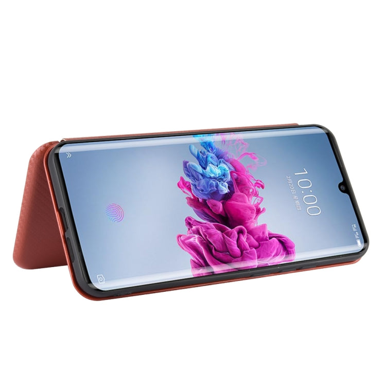For ZTE Axon 11 5G Carbon Fiber Texture Horizontal Flip TPU + PC + PU Leather Case with Card Slot