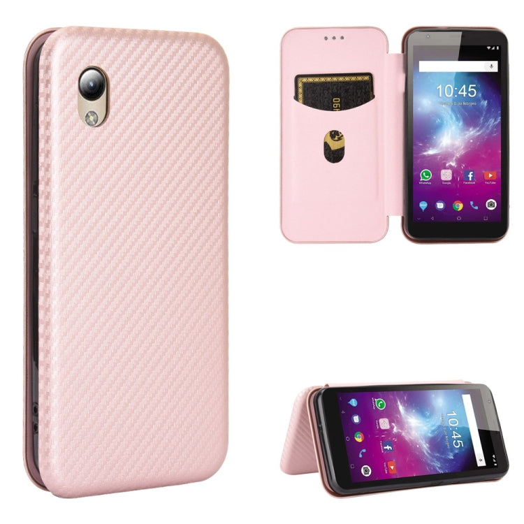 For ZTE Blade A3 Lite Carbon Fiber Texture Horizontal Flip TPU + PC + PU Leather Case with Card Slot
