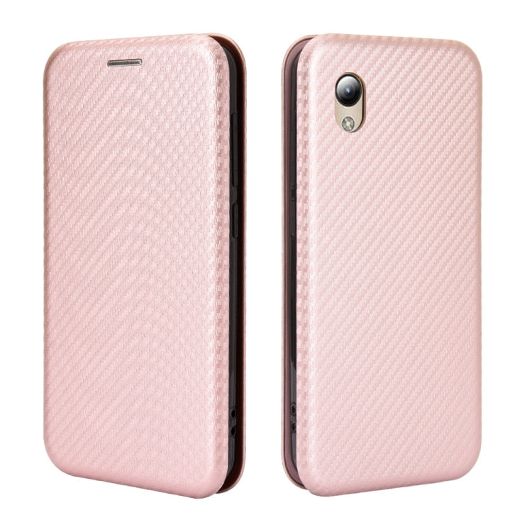 For ZTE Blade A3 Lite Carbon Fiber Texture Horizontal Flip TPU + PC + PU Leather Case with Card Slot