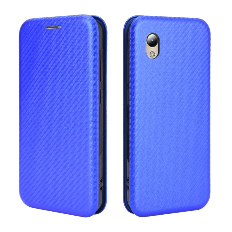 For ZTE Blade A3 Lite Carbon Fiber Texture Horizontal Flip TPU + PC + PU Leather Case with Card Slot