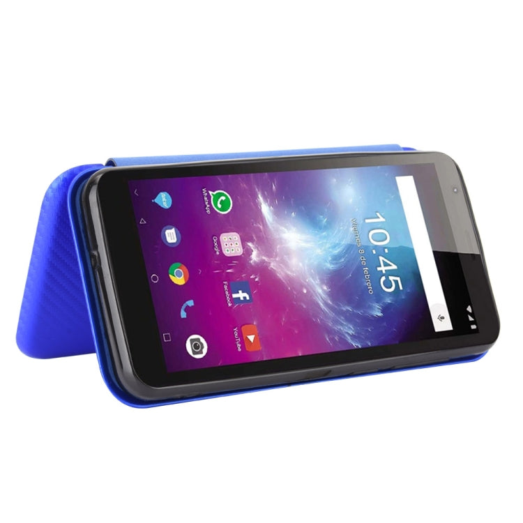 For ZTE Blade A3 Lite Carbon Fiber Texture Horizontal Flip TPU + PC + PU Leather Case with Card Slot