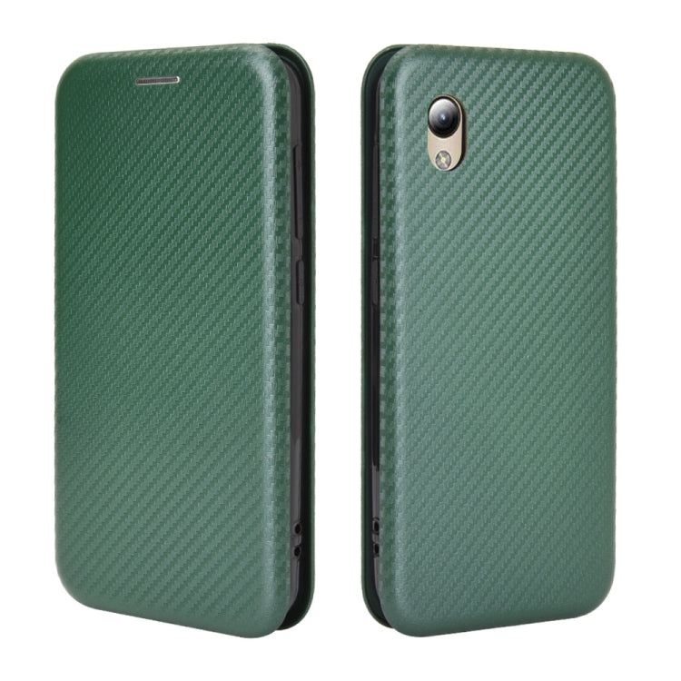 For ZTE Blade A3 Lite Carbon Fiber Texture Horizontal Flip TPU + PC + PU Leather Case with Card Slot