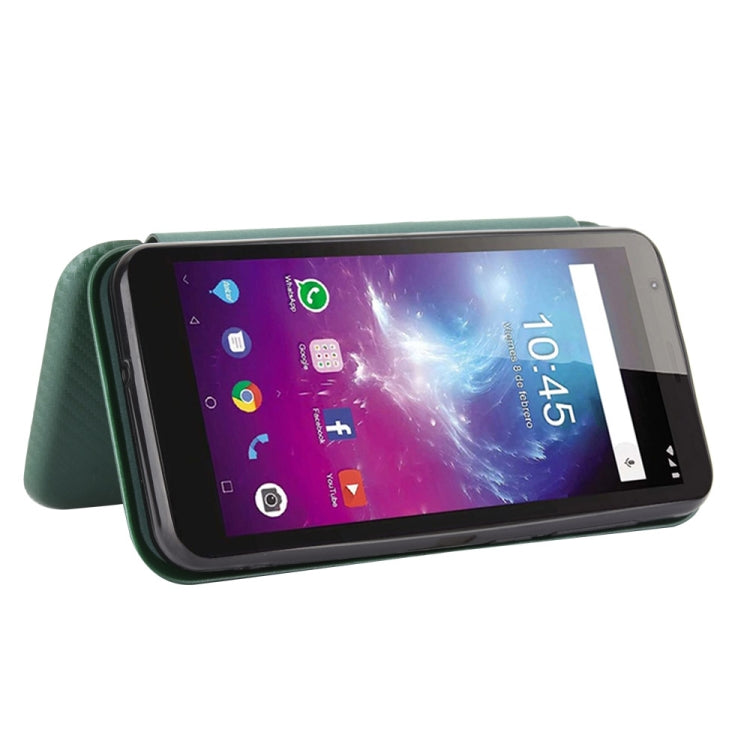 For ZTE Blade A3 Lite Carbon Fiber Texture Horizontal Flip TPU + PC + PU Leather Case with Card Slot