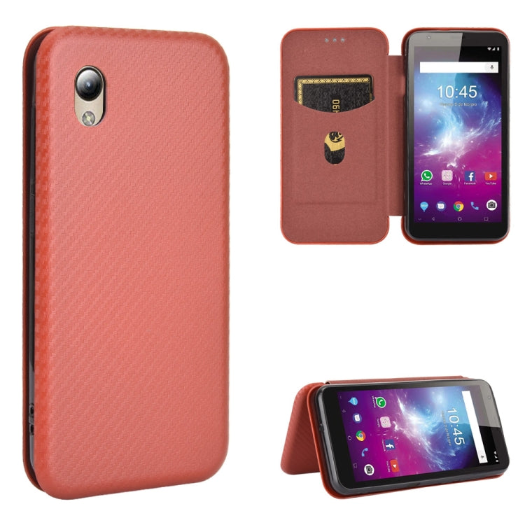 For ZTE Blade A3 Lite Carbon Fiber Texture Horizontal Flip TPU + PC + PU Leather Case with Card Slot