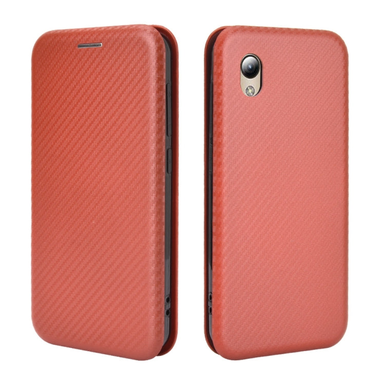 For ZTE Blade A3 Lite Carbon Fiber Texture Horizontal Flip TPU + PC + PU Leather Case with Card Slot
