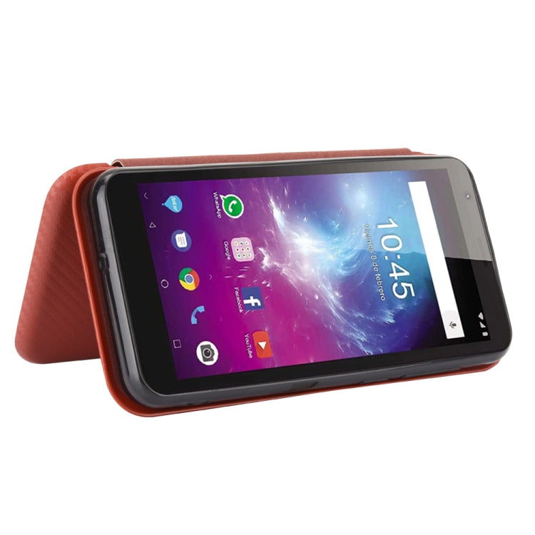 For ZTE Blade A3 Lite Carbon Fiber Texture Horizontal Flip TPU + PC + PU Leather Case with Card Slot