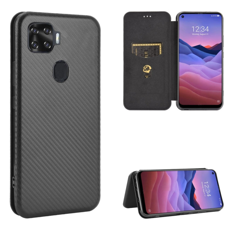 For ZTE A1 ZTG01 5G Carbon Fiber Texture Horizontal Flip TPU + PC + PU Leather Case with Card Slot