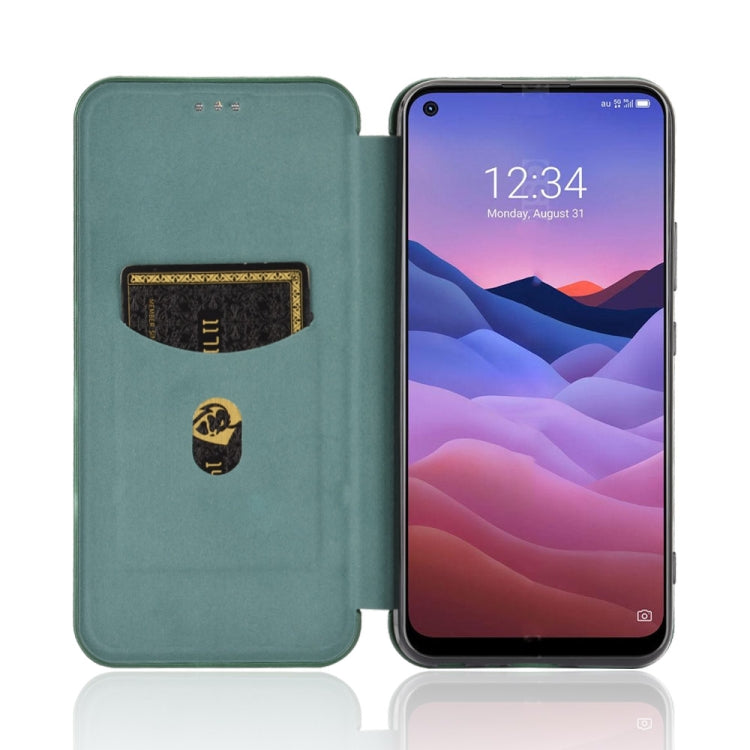 For ZTE A1 ZTG01 5G Carbon Fiber Texture Horizontal Flip TPU + PC + PU Leather Case with Card Slot