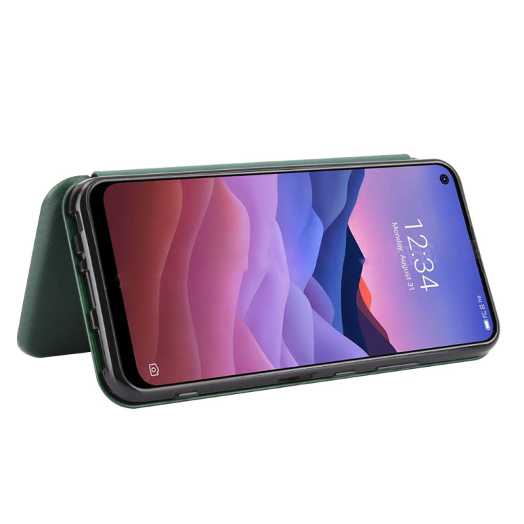 For ZTE A1 ZTG01 5G Carbon Fiber Texture Horizontal Flip TPU + PC + PU Leather Case with Card Slot