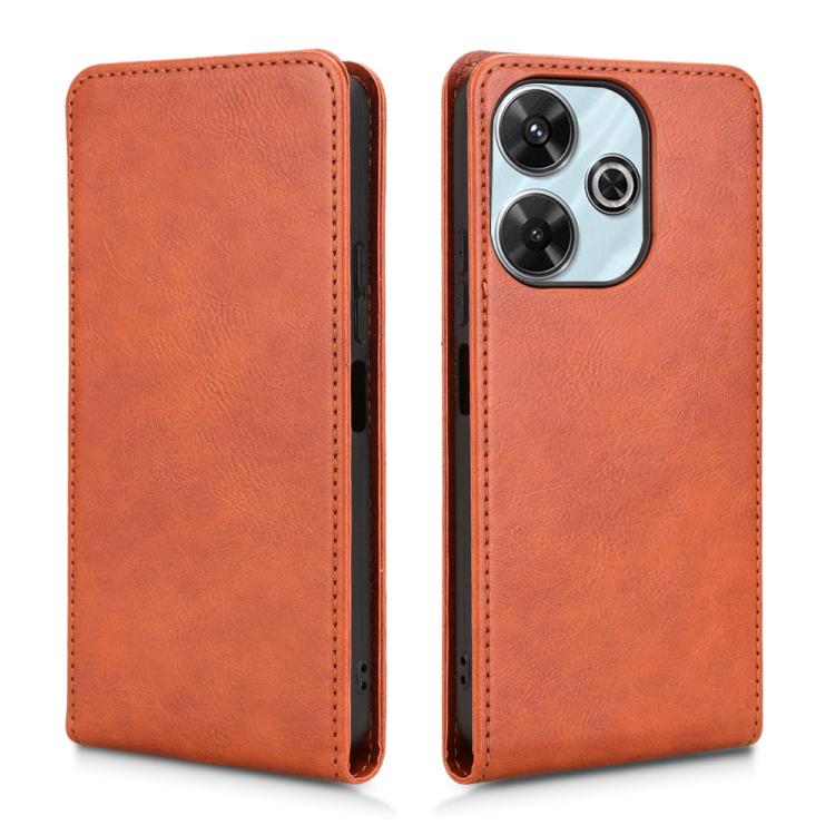 For Redmi 13 4G / Note 13R 5G Magnetic Vertical Flip Leather Phone Case