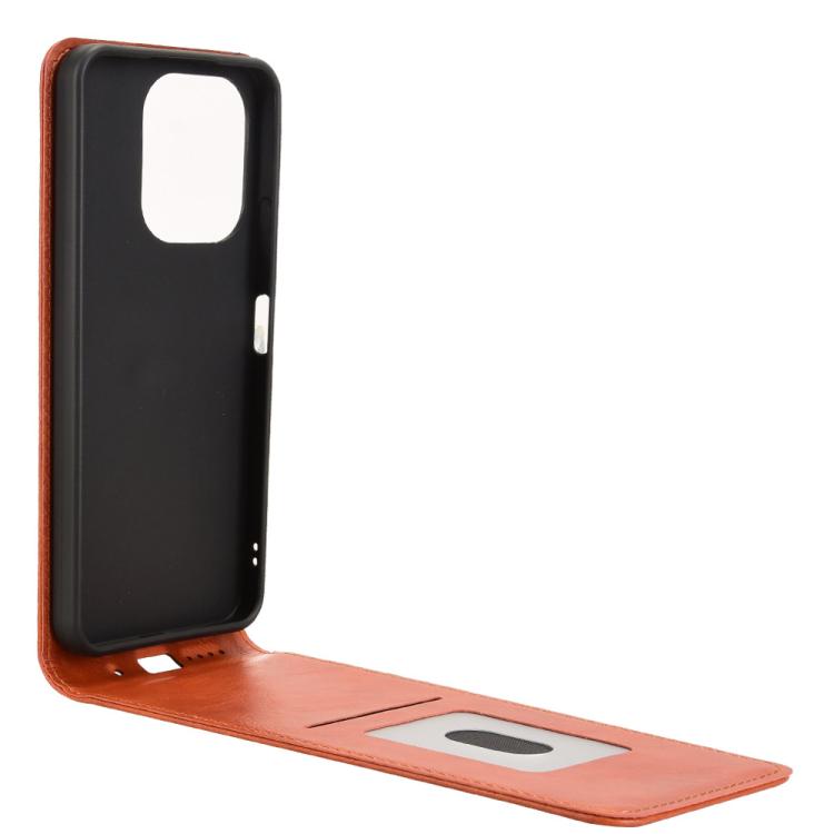 For Redmi 13 4G / Note 13R 5G Magnetic Vertical Flip Leather Phone Case