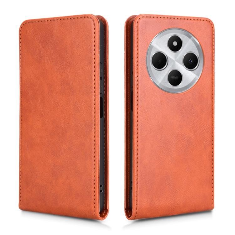For Redmi 14C 4G / 14R 5G Magnetic Vertical Flip Leather Phone Case