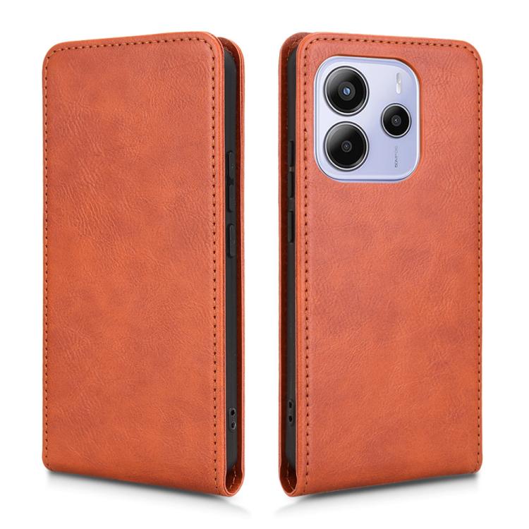 For Redmi Note 14 4G 163.25mm Magnetic Vertical Flip Leather Phone Case