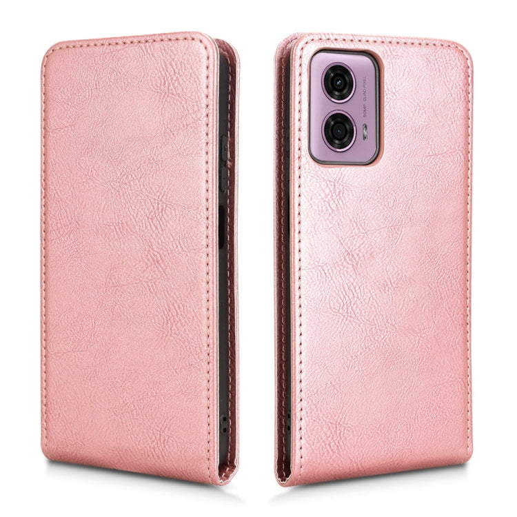 For Motorola Moto G04 / G24 / G24 Power Magnetic Vertical Flip Leather Phone Case