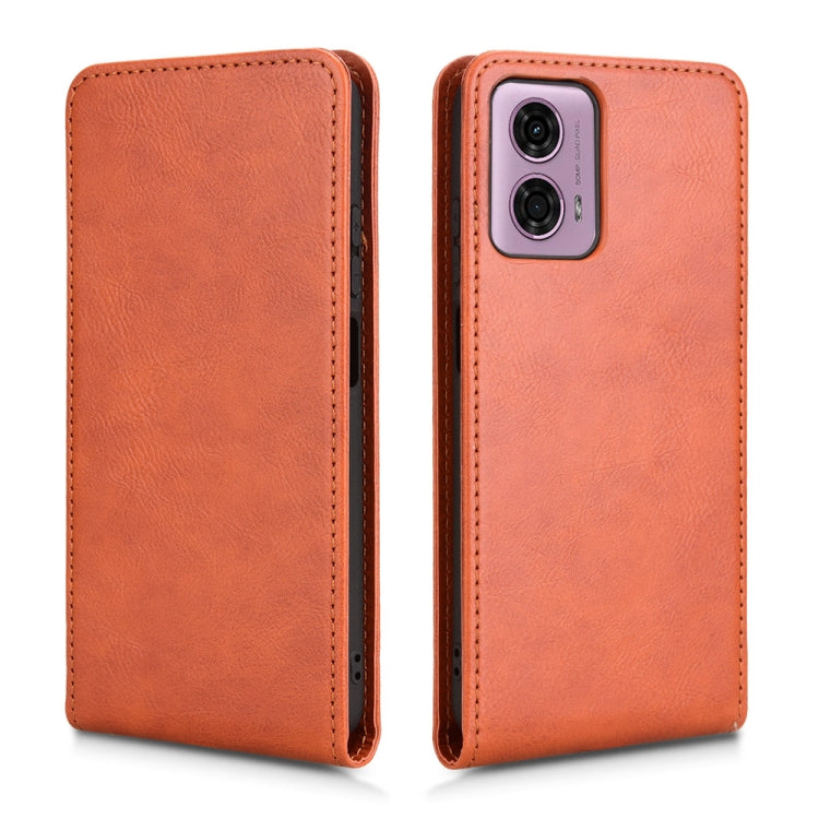 For Motorola Moto G04 / G24 / G24 Power Magnetic Vertical Flip Leather Phone Case