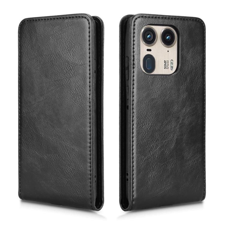 For Motorola Edge 50 Ultra 5G Magnetic Vertical Flip Leather Phone Case