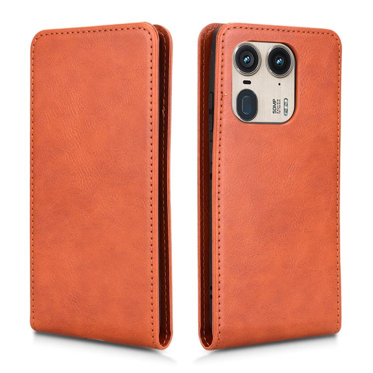 For Motorola Edge 50 Ultra 5G Magnetic Vertical Flip Leather Phone Case