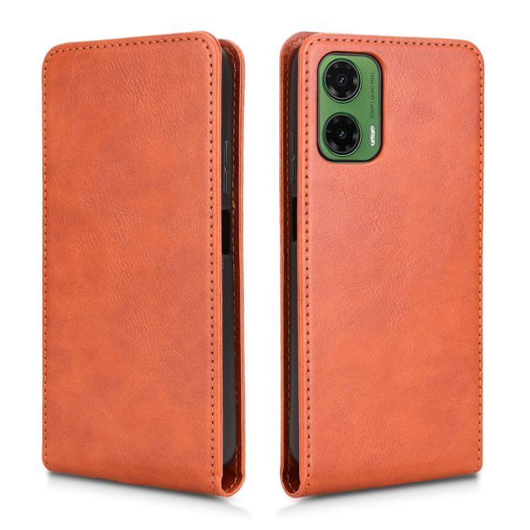 For Motorola Moto G35 5G Magnetic Vertical Flip Leather Phone Case
