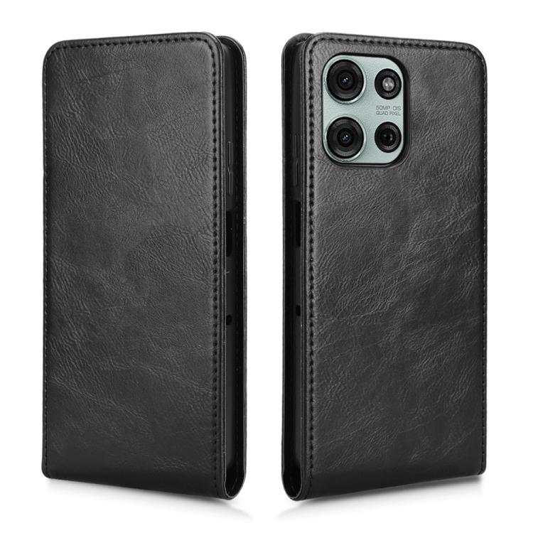 For Motorola Moto G75 5G Magnetic Vertical Flip Leather Phone Case