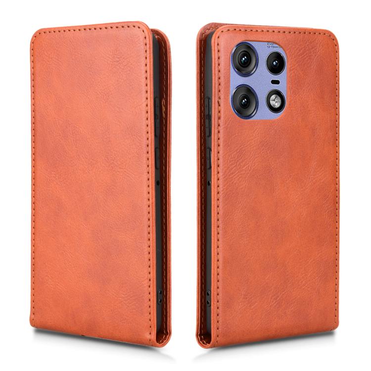 For Motorola Edge 50 Pro 5G Magnetic Vertical Flip Leather Phone Case
