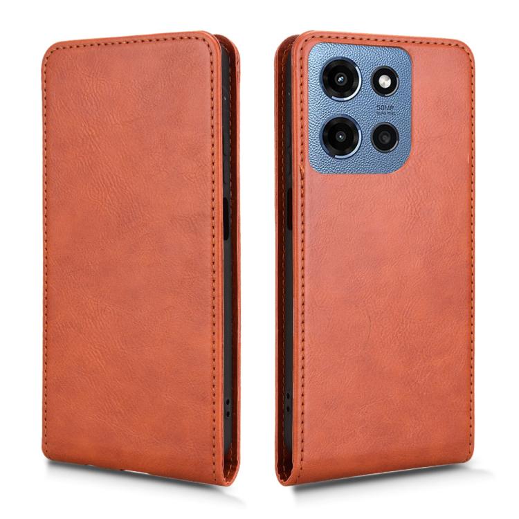 For Motorola Moto G Play 2025 Magnetic Vertical Flip Leather Phone Case