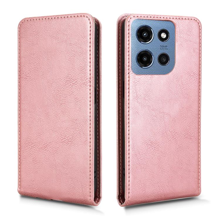 For Motorola Moto G Power 2025 Magnetic Vertical Flip Leather Phone Case