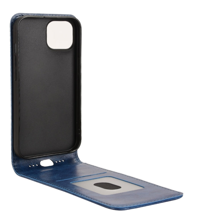 For iPhone 15 Plus Magnetic Vertical Flip Leather Phone Case