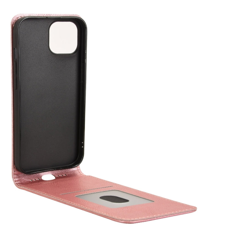 For iPhone 15 Plus Magnetic Vertical Flip Leather Phone Case