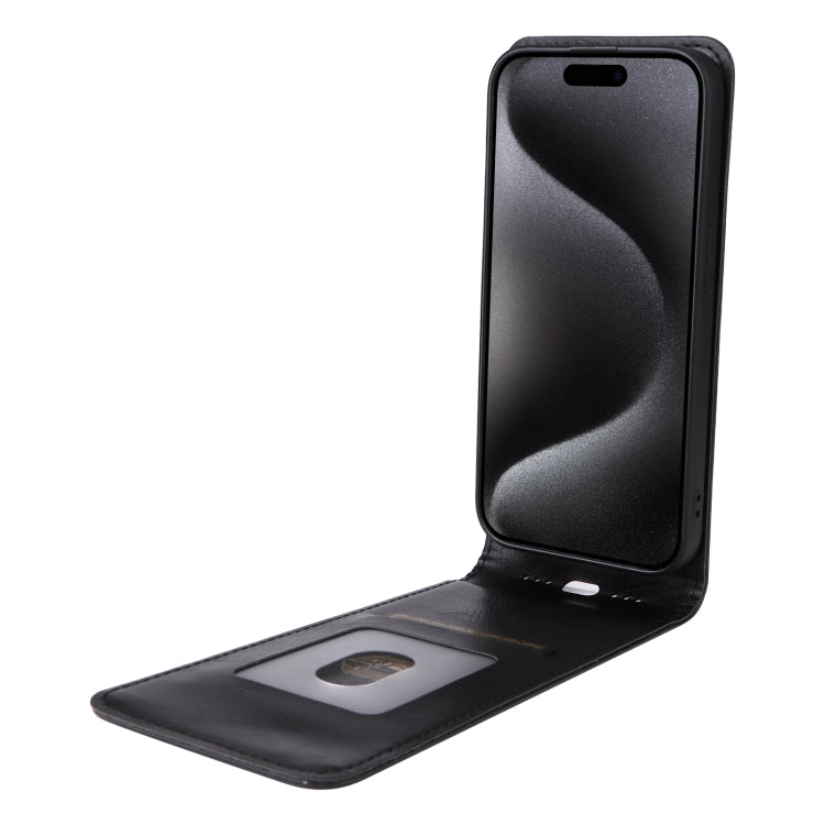 For iPhone 15 Pro Magnetic Vertical Flip Leather Phone Case