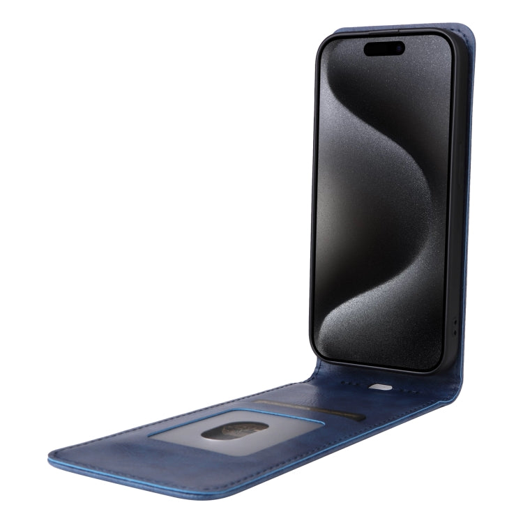 For iPhone 15 Pro Magnetic Vertical Flip Leather Phone Case