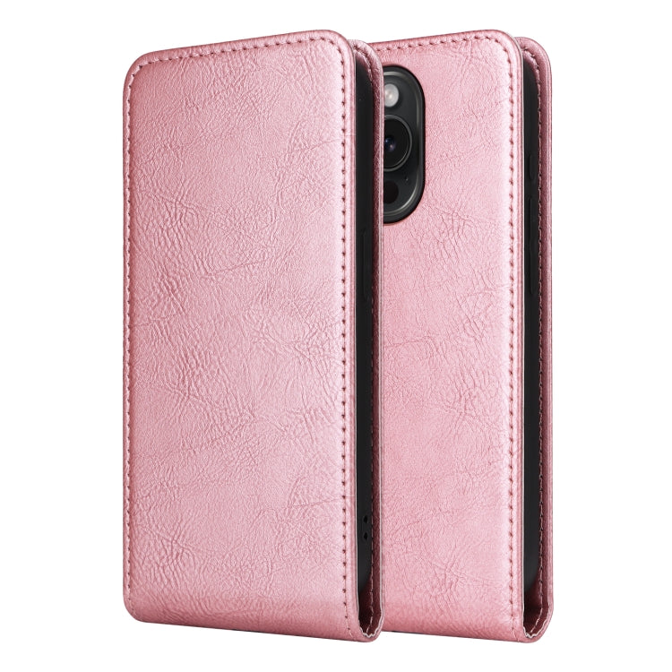 For iPhone 15 Pro Magnetic Vertical Flip Leather Phone Case