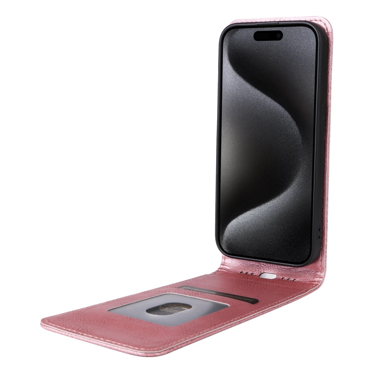 For iPhone 15 Pro Magnetic Vertical Flip Leather Phone Case
