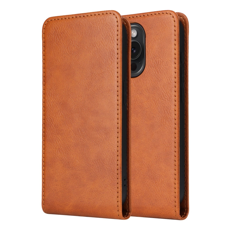 For iPhone 15 Pro Magnetic Vertical Flip Leather Phone Case