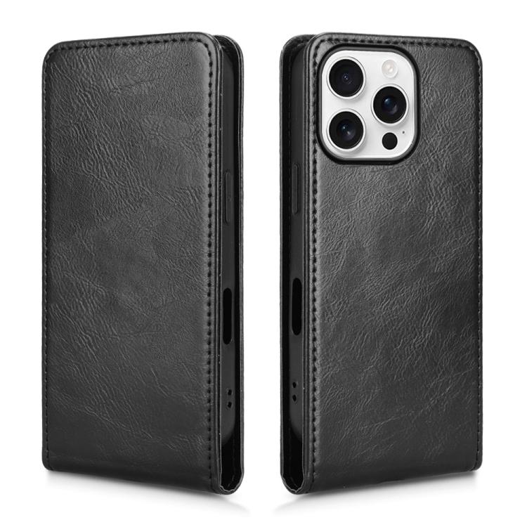 For iPhone 16 Pro Max Magnetic Vertical Flip Leather Phone Case