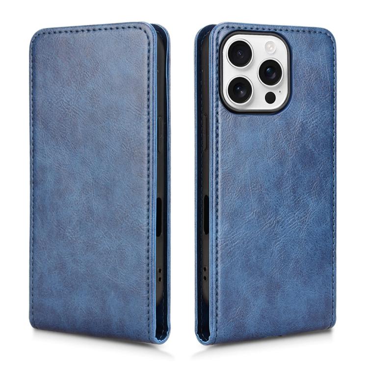 For iPhone 16 Pro Magnetic Vertical Flip Leather Phone Case